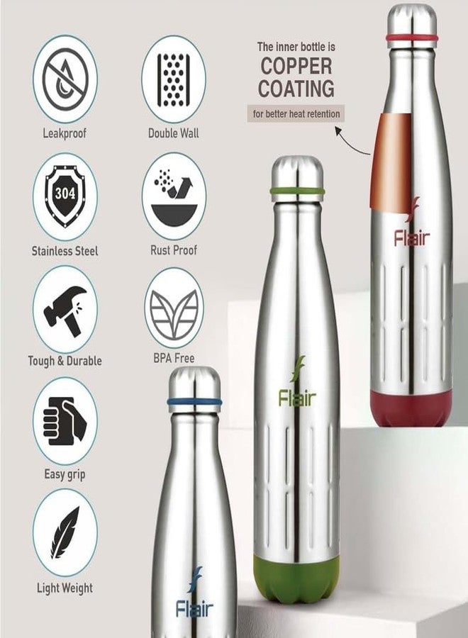 Flair Ivy Insulated Steel Bottle | Upto 24 Hours Hot & Cold | Leakproof, BPA-Free, Tough & Durable, Copper Coated-Double Walled, Rust Free Water Bottle (500 ml,Blue) - Image 4